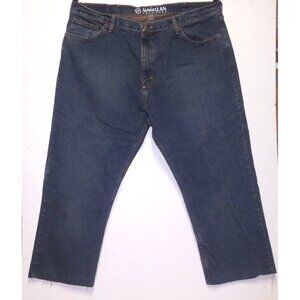 Magellan Outdoors Men's Jeans 42x26 Cotton straight blue thick denim dark wash